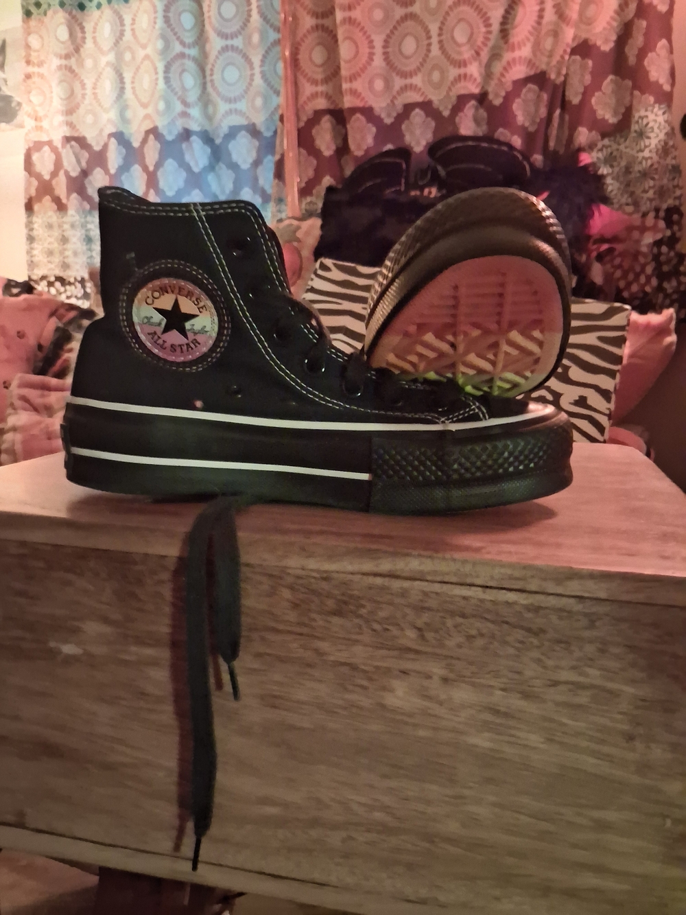 Converse Black High Top Sneakers with White Trim